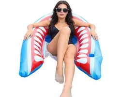 Adult Pool Floats - Shark Design Inflatable Floating Toys | Inflatable Pool Chair Float Suitable For Beach Summer Vacation Relaxation Sunbathing Tanning Family