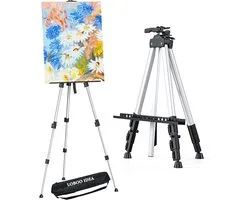 Loboo Idea Draagbare kunstenaar schildersezel standaard, kunst tekening schildersezels voor het schilderen van canvas bruiloft borden & display, verstelbare hoogte schildersezel met tas, hoogte van