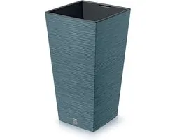 Prosperplast Furu Square - Pot de fleurs High Square - 30x30x55cm - Bleu scandinave