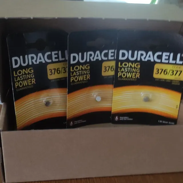 Duracell Long Lasting Power pile bouton 376/377 SR626 1,5 V oxyde d'argent x4