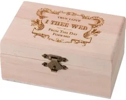 Boîte à bagues en bois True Love I Dee Wed - se marier - mariage - alliance