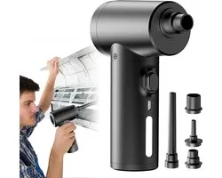 Eszenzics™ Air Duster - Souffleur de poussière compact - Souffleur d'air puissant 100 W - Pompe à air - Air comprimé - USB rechargeable rapide - Sans fil - Lumière LED - Zwart