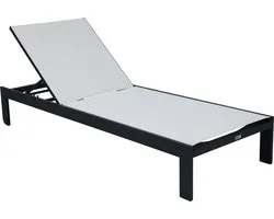 AXI Elio Chaise longue Anthracite/gris - Structure en aluminium peint par poudrage - Dossier à 5 positions - Surface de repos en textile - 193x70cm