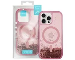 Colorful MagSafe Glitter Case for iPhone 15 Pro-Pink