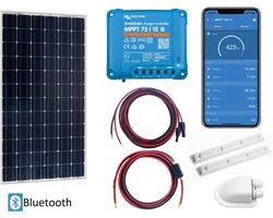 Victron Energy Zonnepanelen Set Bluetooth – Set Vast Zonnepaneel 190Wp - Caravan, Camper, Boot, Tent - zonnepaneel Compleet Pakket - Kabel met connectoren - Plug-Play set schematische tekening en handleiding - Monokristallijn