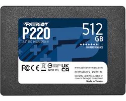 Patriot P220 - Interne SSD - 512GB - 2.5 inch - SATA III - 550MB/s
