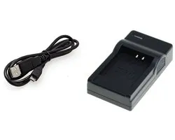 OneOne lader voor camera accu met 0,25m kabel. Oplader adapter past op Canon IXY DV3, IXY DV5 BL, NB-2L, BP-2L5, CB-2LDE, CB-2LFE, CB-2LGE, CB-2LHE, CB-2LS, CB-2LU, CB-2LUE, CB-2LV, CB-2LX, CB-2LY, CB-2LZ, CBC-NB2, NB-2LH