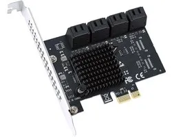 8-Port PCIe SATA Kaart, 6 Gbit/s 3.0 Controller, PCI Express x1 Adapter voor SSD/HDD – Bootable voor Desktop PC, Inclusief 2 Schroeven en Schroevendraaier voor Uitbreiding