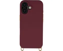 Coque Selencia - Compatible avec iPhone 16 - Rivièra compatible MagSafe Coque arrière avec crochets amovibles - Bold Burgundy