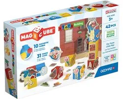 Geomag MagiCube Story Building Drie Kleine Biggetjes - Magnetisch Speelgoed - 42-delig - Vanaf 3 jaar