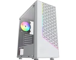 Gaming PC Case - Desktop Computer Behuizing Met RGB Voorkant & 120 mm Ventillator - Computerkast Voor ATX, Micro-ATX, Mini-ITX