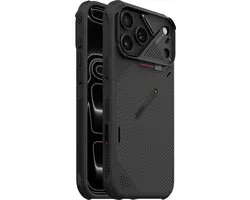 AULUMU Shock Proof Aramid Fiber Case - Coque adaptée pour Apple iPhone 18 Pro Max - Antichoc - Compatible MagSafe - Full Coverage - Cadre d'appareil photo en aluminium - Noir
