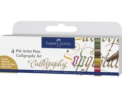 Faber Castell FC-167505 Tekenstift Faber-Castell Pitt Artist Pen Kalligrafieset Van 4st