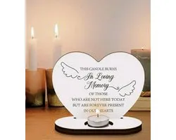 Geschenk set - Waxinelichthouder - In loving memory - Herdenking - Forever in our hearts - Gemis - Liefde - Troost - Overleden - Kado