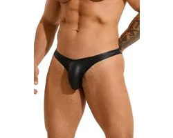 Micro tanga PU-leer lage taille heren string mini grote maat micro string bikini extreme slip heren sexy chique zak sissy lingerie ondergoed homo sexy outfit club libertin S-XL