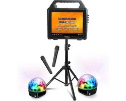 Ibiza - Karaoke Pack Ibiza Speaker USB Bluetooth KarAVISION on Stand - 2 Light Effects Party ASTRO6 - Evening Events