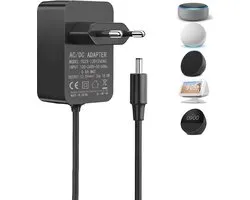 15 W voeding voor Echo Dot (3e en 4e generatie), Echo Show 5 (1e 2e generatie), Echo Spot, Echo Dot Kids Edition, Fire TV Cube oplader, netadapter, 1,5 m netsnoer, zwart