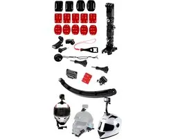 Helmet Mount bundle Mount Voor Gopro - Unicorn Mount - Motorhelm kinbevestiging - Helmet Mount 4 Gopro Hero 12 11 10 9 8 7 6 - Helm Mount Voor Gopro Hero - Motor Mount - Ski - Osmo Action - Mount Voor Gopro - Motor bundle Voor Insta360