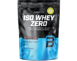 BioTechUSA Iso Whey Zero | isolat de protéines de lactosérum de Premium | Nourri à l'herbe | Sans enzymes | Sans sucre et sans gluten, 454 g, Pure Chocolade