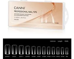 Canni Nagel Tips Transparant Square - 240 stuks - Nageltips - Nageltips voor Gelnagels - Nagel Tips Acryl - Nail Tips - Nail Tips Clear