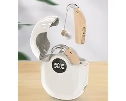 Aide auditive numérique intelligente Pro Care Excellent Quality® 2x DSP - Amplificateur auditif - Réduction du bruit - Easy Click - Réduction du son - Boîtier LED Li/Re rechargeable - Pour huit oreilles (BTE) gauche et droite - Couleur Beige