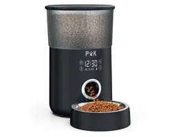 Balimo Automatische voerbak - Voedingsschema - 4L - Met Voice Recorder - Met LCD Timer - Automatische voerbak kat - Gebruiksvriendelijk/ Voerautomaat kat - Zwart