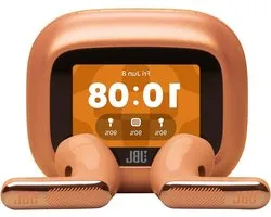 JBL Live Flex 4, Draadloze oordopjes met Bluetooth, True Adaptive Noise Cancelling, Smart Charging Case, IP54 Waterdicht, 50 uur Batterijduur, Oranje