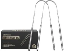 SolidStock Professional Tongue Scraper 2 pack - Gratte-langue - Ayurveda - Acier inoxydable