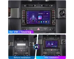 JUNSUN Autoradio Geschikt voor Volkswagen T5 Transporter Multivan Touareg - Android 15 - GPS Navigatie - WIFI - Carplay & Android Auto - Bluetooth - 7 Inch TouchScreen - RDS - FM - SWC - USB