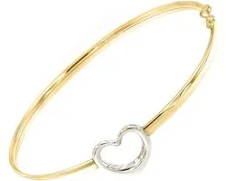 forme di Lucchetta - Armband van 9 karaat geelgoud (17,5 cm) met hart van witgoud