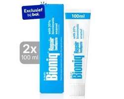 Bioniq Repair Tandpasta | Avec un émail dentaire biomimétique (hydroxyapatite) | Aide à restaurer la surface de l'émail dentaire 2x 100 ml