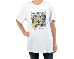 T-shirt met logo, cropped, boxy model