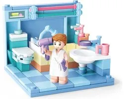 Sluban Mini Handcraft Badkamer bouwspeelgoed kinderen vanaf 6 jaar – Constructiespeelgoed modelbouw mini kamer – bouwdoos met 105 bouwstenen en 1 minifiguur – M38-B0757D