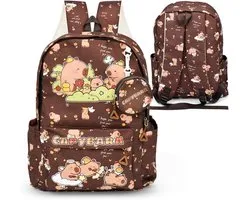 Capybara Children's Backpack School Backpack Casual Lightweight Elementary Travel Bag Large Capacity Waterproof for - ShopVlot