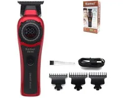 Professionele Kemei KM-999 Draadloze T-Blade Tondeuse – Digitale Display – Oplaadbaar – Inclusief 3 Opzetkammen – Voor Barbiers & Thuisgebruik
