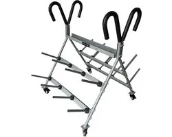 Taurus Aerobic Pump Set Rack Max – Halterrek voor 16 sets met transportwielen – Stevige opslag voor halterschijven en stangen