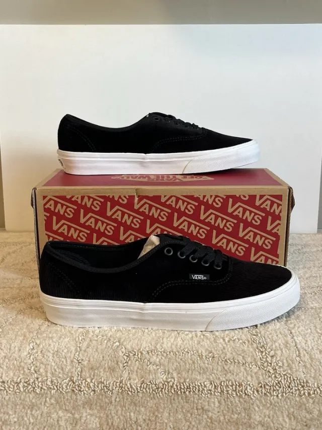 VANS Authentic Sneaker Uomo Velluto a Coste Nero/Bianco Skate Lacci EU 42