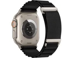 Alpine Loop Bracelet Sport en nylon Zwart – Compatible avec Apple Watch 38 mm, 40 mm, 41 mm, 42 mm (série 10) – pour homme et femme, réglable avec fermoir crochet en C en métal pour iWatch Series SE/10/9/8/7/6/5/ 4/3/2/1