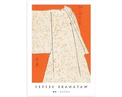 Japanse Poster - Houtsnede Kunst - Muur Decoratie - Archief Kwaliteit - A5 Formaat - Kimono