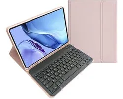 Mobigear Tablethoes geschikt voor Apple iPad Pro 11 Inch (2025) Hoes | Mobigear Keys QWERTZ Bluetooth Toetsenbord Bookcase + Stylus Houder - Roze