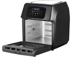 Royal Swiss® Airfryer oven - Hetelucht friteuse - 12 liter - 8 programma's - 5 accessoires - 80 tot 200 graden - 1800 watt - Zwart/RVS