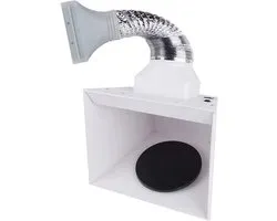 Portable Airbrush Hobby Spuitcabine Spray Booth BD-515 met LED-verlichting en draaitafel voor het spuiten van modellen, ambachten, cake decoreren, spijkers, ambachten, etc.