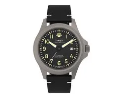 Timex Expedition North Automatic Mechanisch Automatisch Horloge Zwart En Zilverkleurig Kast Gemaakt Van 100% Titanium En Een Armband Van 100% Leer - Ecco Dritan™ 41 TW2V54000YH