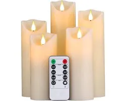 TOVBMUP 1 Stuk LED Kaars - Batterijgedreven Vlamloze Kerstkaars - 13x5,3cm - Zonder Rook of Vlam - Geschikt voor Binnen en Feestdecoratie - Kunststof - Herbruikbaar en Langdurig Gebruik
