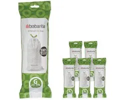 Brabantia PerfectFit sac poubelle avec fermeture code G, 23-30 litres, 6 rouleaux x 20 pcs - White