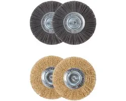Set de brosses universelles pour brosse à mauvaises herbes électrique - Set de 2 - Désherbant - Désherbant - Brosse en acier et nylon - 11 cm - Voegenborstel - Coupe-herbe