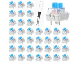 Mechanische Switches - 3-Pins Hotswap Set met 50 Schakelaars en 1 Switchtrekker - ABS - Geschikt voor Custom Keyboards Bouwen en Setup Modificatie - Blauw