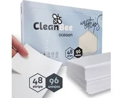 CleanBee Wasmiddelstrips 96 Wasbeurten Oceaan - Wasmiddel Wasvellen - Detergent Sheets - Eco Laundry Strips - Micro Plasticvrij - Biologisch - Eco Wasstrips - Wasstrips - Wasmiddelstrips