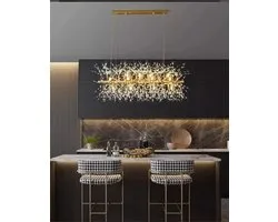 Crystal Fireworks Ceiling Light Modern Recessed Crystal Chandelier Light boven eettafel.