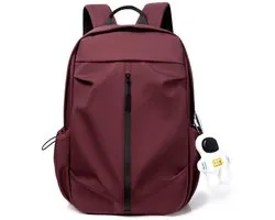 Casual Laptop Backpack for Men Women, Water‑Resistant Lightweight Travel Backpack with Cute Astronaut Pendant, Breathable Padded Strap Daypack, 15.6 Inch Computer Rucksack for School College Work Outdoor, Multiple Colors Available-Wijnrood